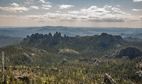 Tablou pe pânză Cathedral Spires, Black Hills, South Dakota, from Black Elk Peak