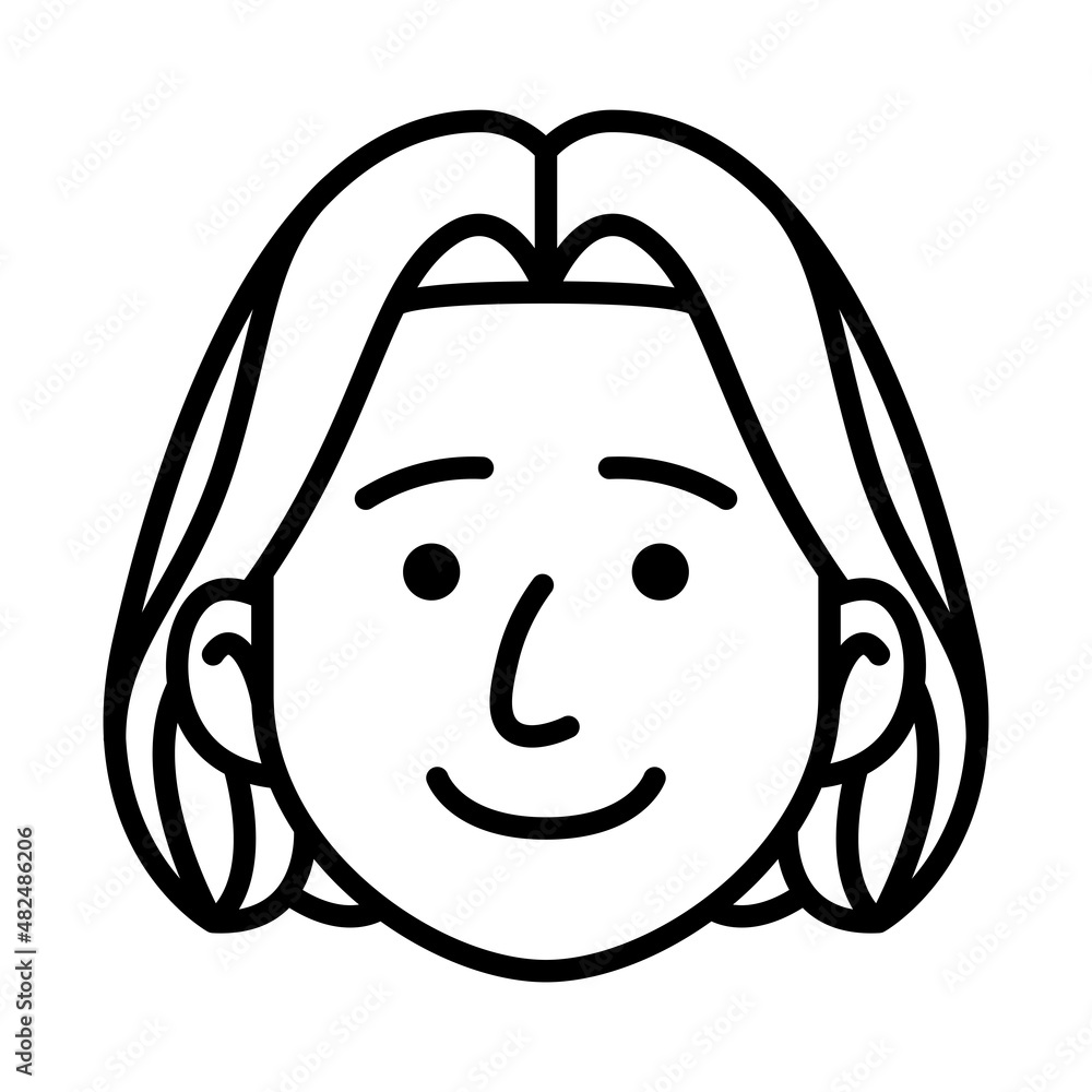 Isolated monochrome avatar of a woman Vector illustration Isolated monochrome avatar of a woman Vector illustration