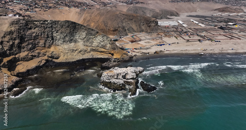 Peru Oil spill 2022  Aerial images of the coast of Ventanilla district after accident in the Pampilla Refinery  in Callao  Peru.