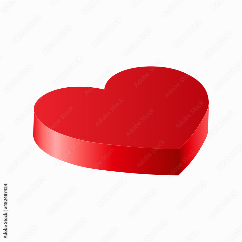 3d shiny red heart icon for St. Valentines Day 3d shiny red heart icon for St. Valentines Day