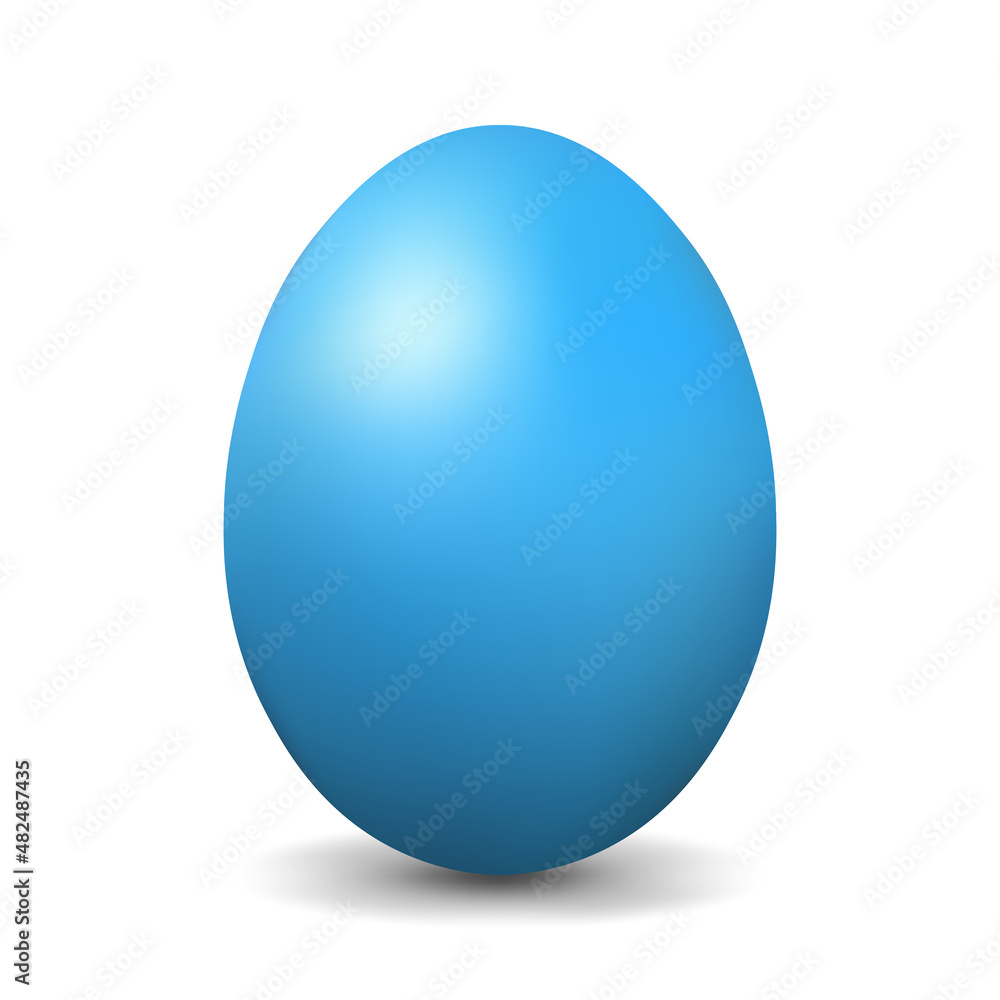 Blue chicken egg for easter Realistic and volumetric egg Blue chicken egg for easter Realistic and volumetric egg