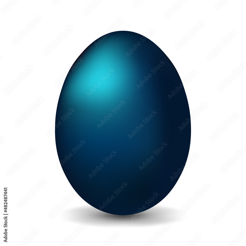 Dark blue chicken egg for easter Realistic and volumetric egg Dark blue chicken egg for easter Realistic and volumetric egg