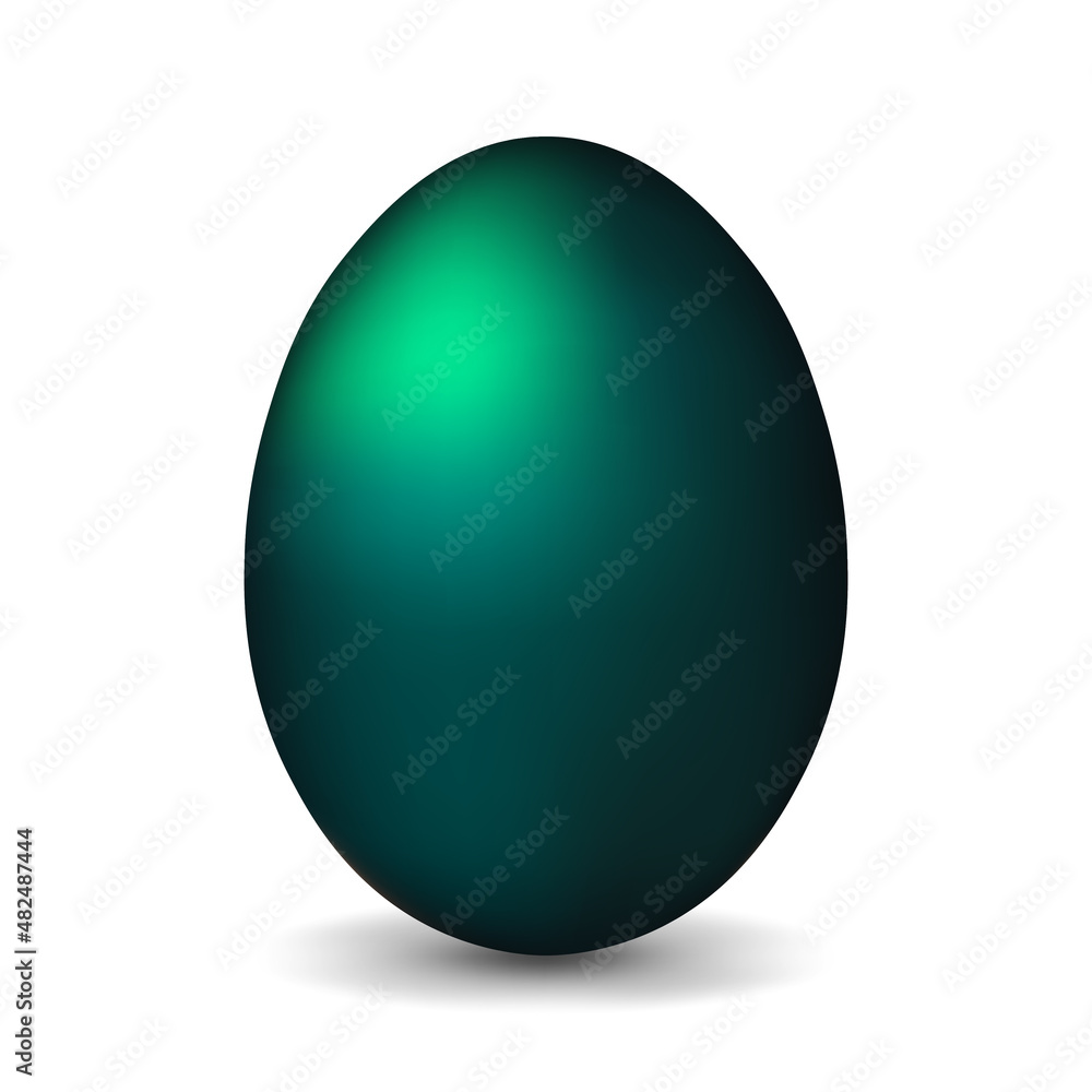 Dark green chicken egg for easter Realistic and volumetric egg Dark green chicken egg for easter Realistic and volumetric egg