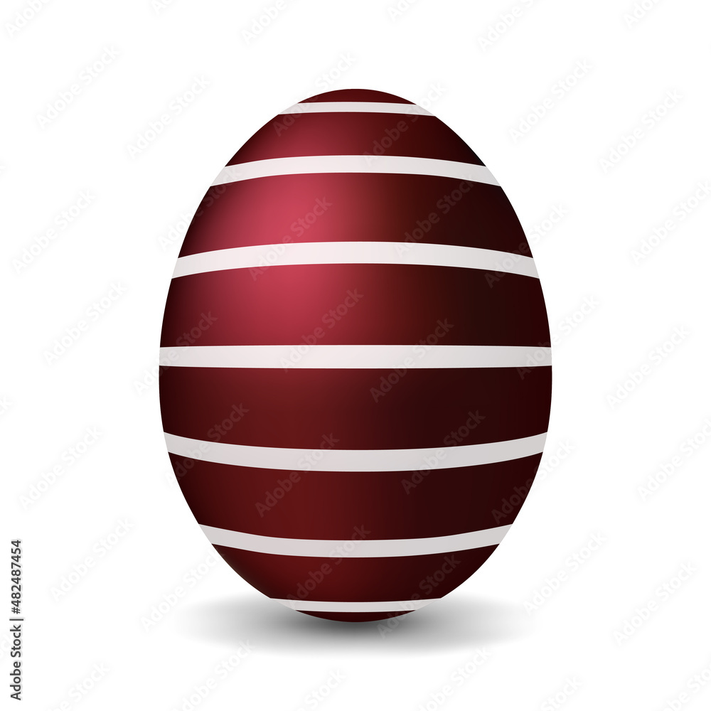 Dark red chicken egg for easter Realistic and volumetric egg