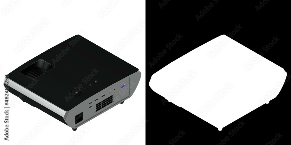 3D rendering illustration of a mini projector 3D rendering illustration of a mini projector