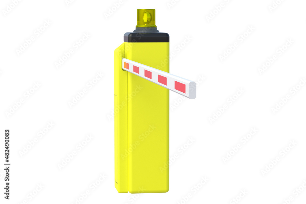 Automatic barrier isolated on white background. 3d render Automatic barrier isolated on white background. 3d render