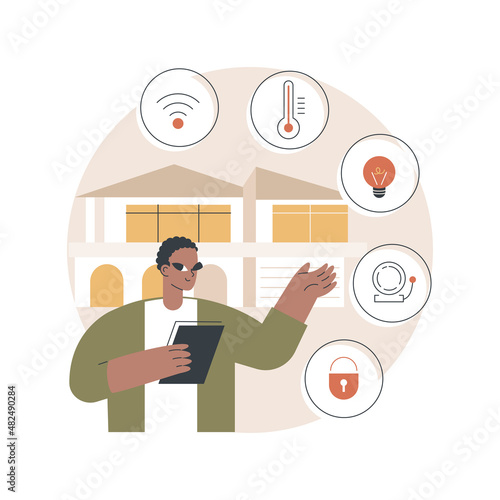 Smart home 2.0 abstract concept vector illustration. Next generation IoT, home with cognitive intelligence, indoor infrastructure, smart living environment, quality of life abstract metaphor.