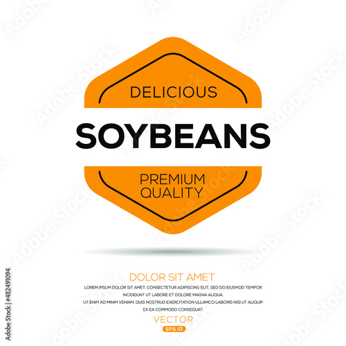 Creative (Soybeans) logo, Soybeans sticker, vector illustration.