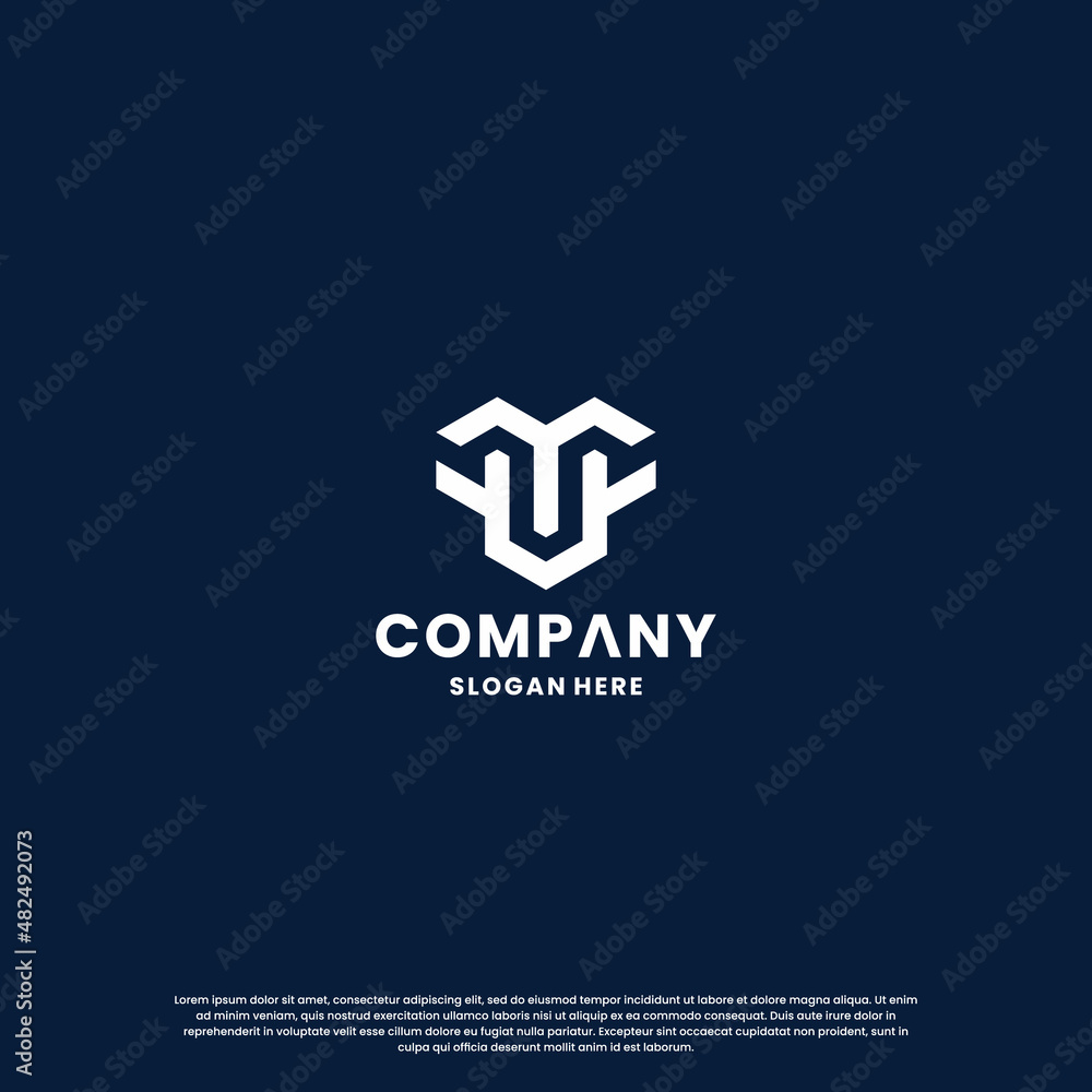 Obraz premium creative initials T U, logo design inspiration for your business