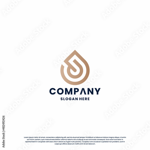 creative letter J with drop logo design monogram for your business