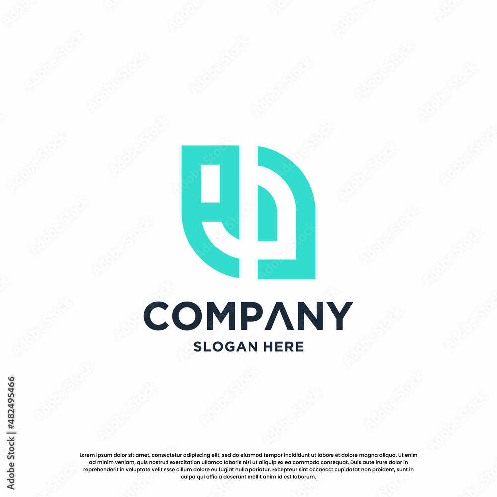 letter A J monogram logo design inspiration. Initial logo for business identity.