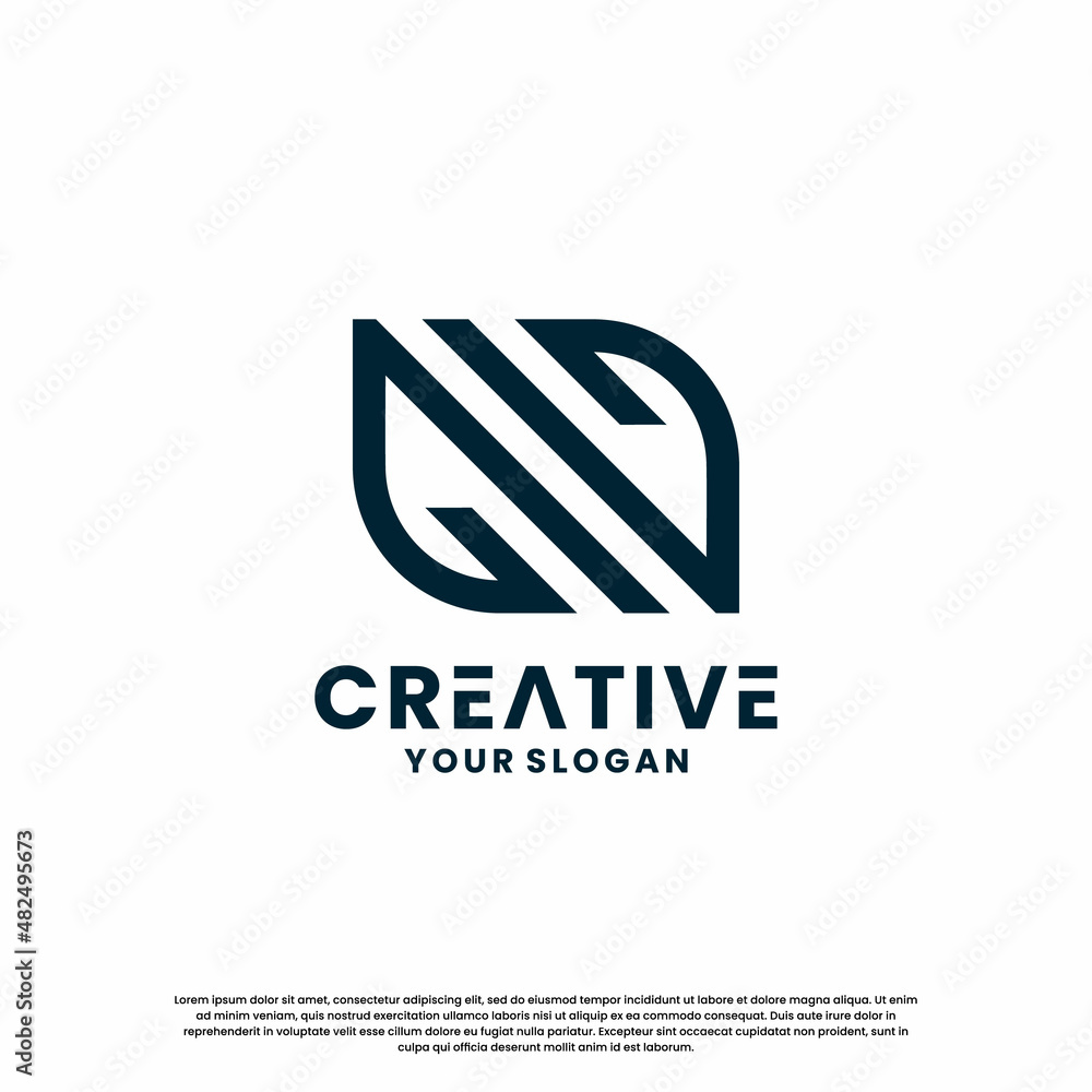 creative monogram letter N logo design for your business creative monogram letter N logo design for your business