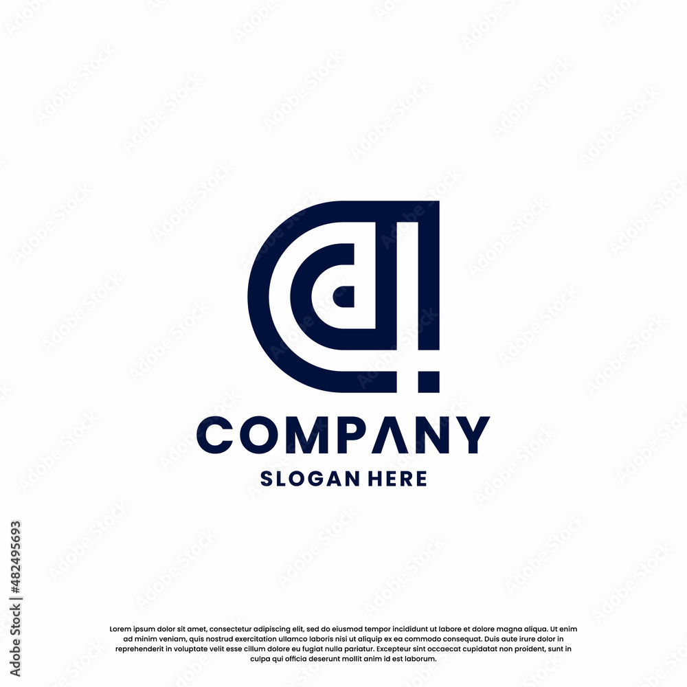 creative monogram letter D logo design for your business