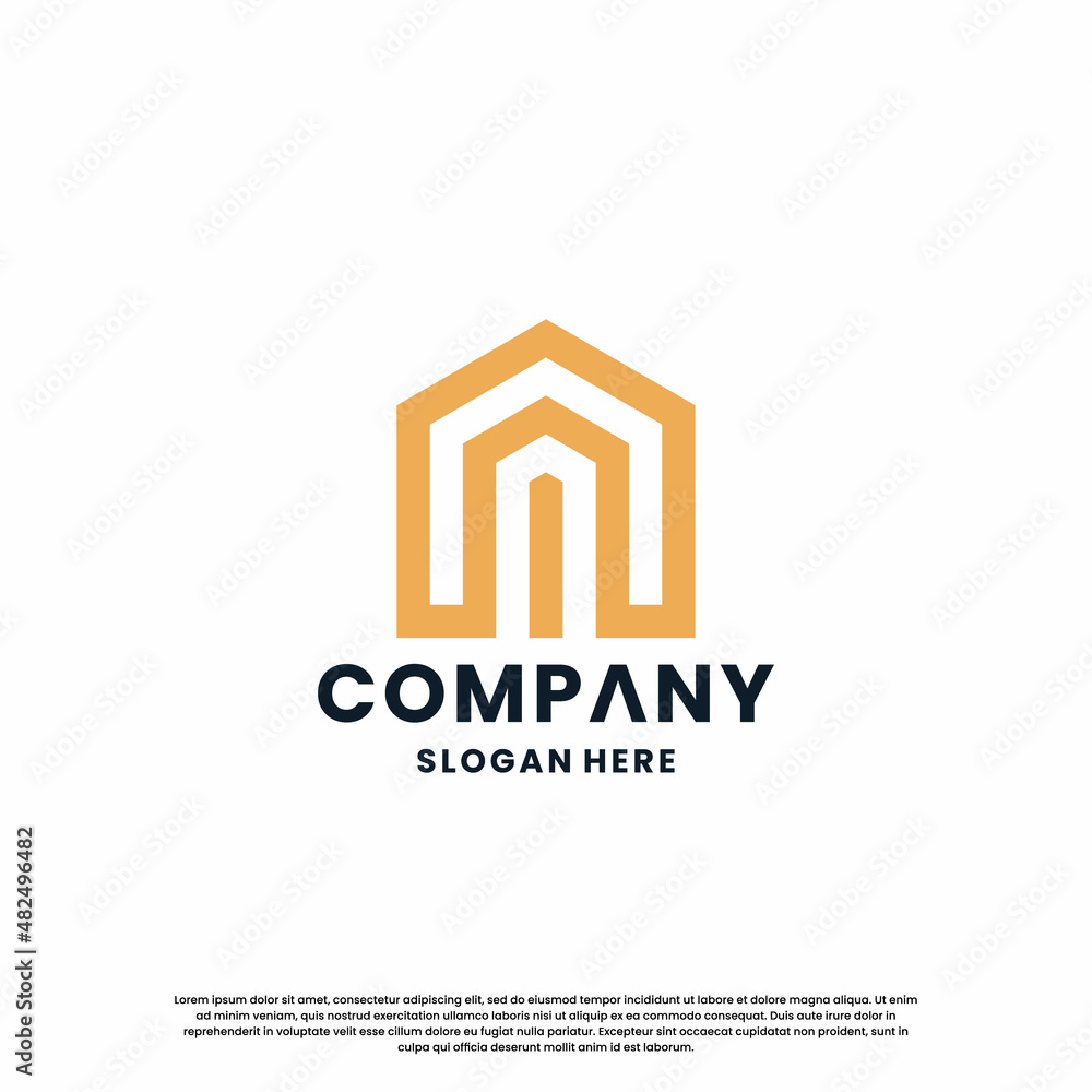 creative house combine with letter A logo design monogram creative house combine with letter A logo design monogram