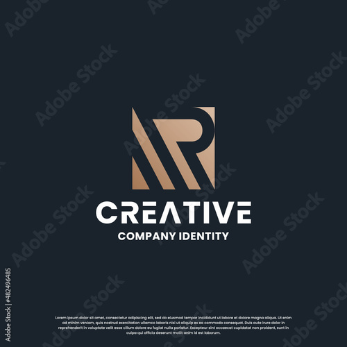 creative monogram letter R logo design inspiration