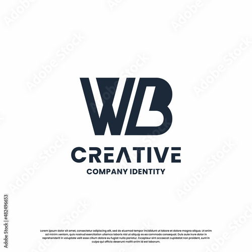 creative monogram letter W B logo design inspiration