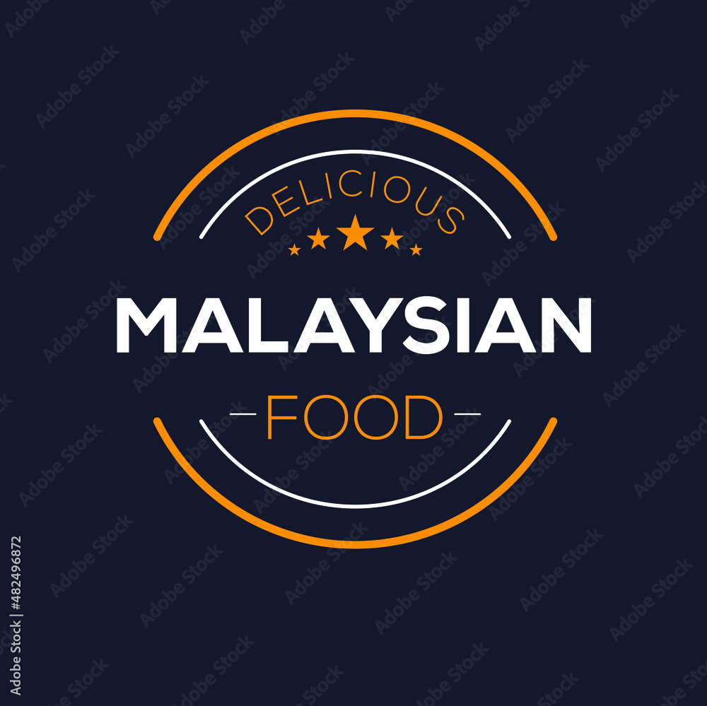 Fototapeta premium Creative (Malaysian food) logo, sticker, badge, label, vector illustration.