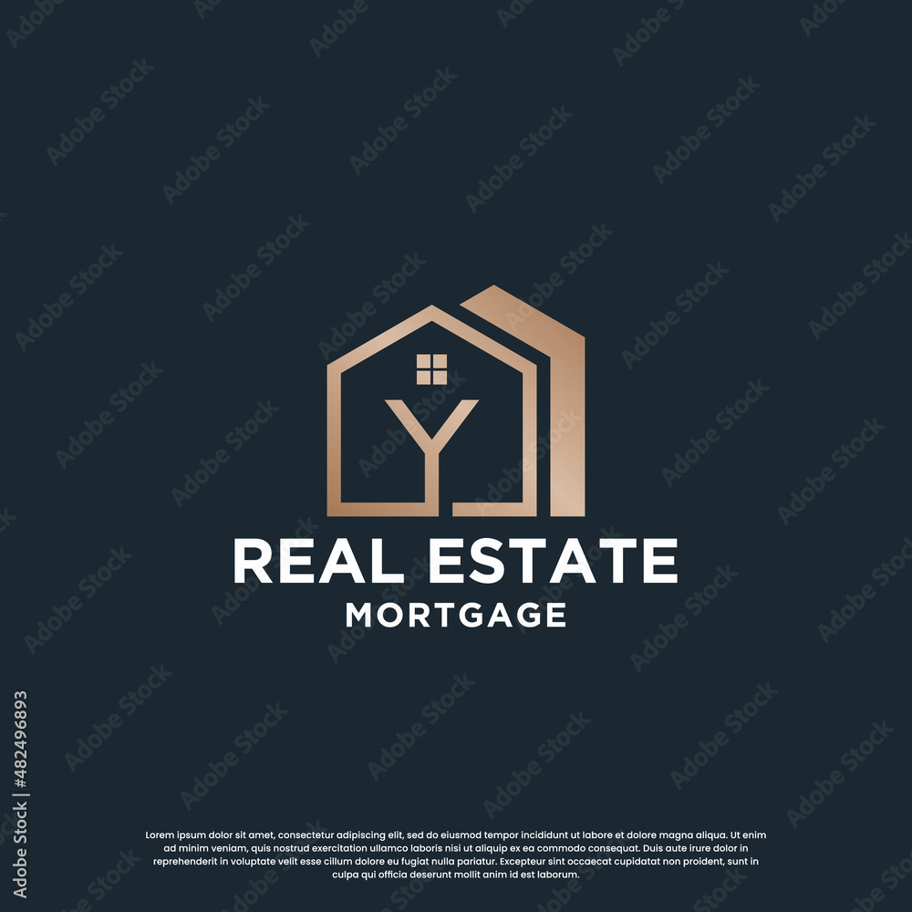 house combine with letter Y logo design for your business house combine with letter Y logo design for your business