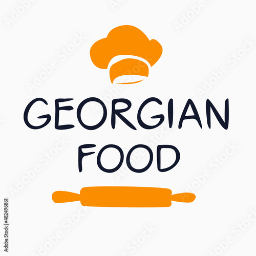 Creative (Georgian food) logo, sticker, badge, label, vector illustration.
