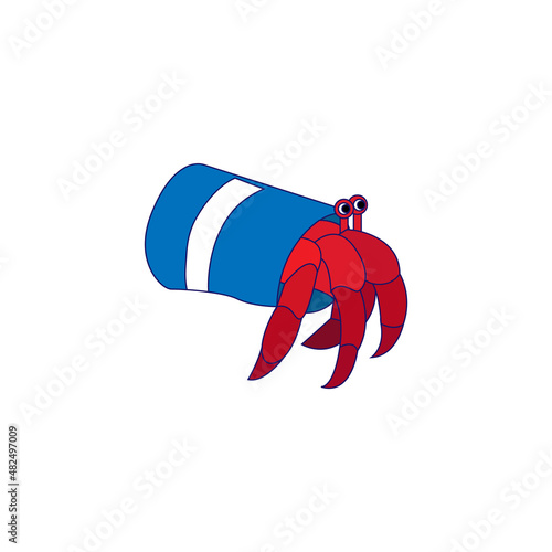 Isolated lobster caught in a can Vector illustration