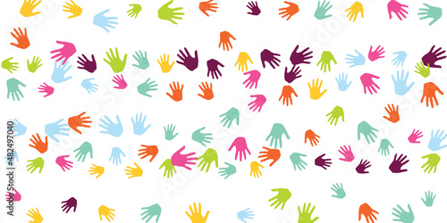 Wallpaper Mural Creative children handprints nursery games concept background design. Torontodigital.ca