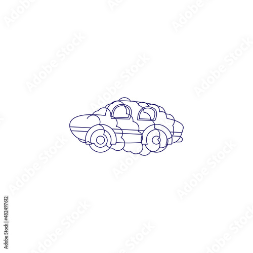 Isolated car icon with smok Pollution concept Vector illustration