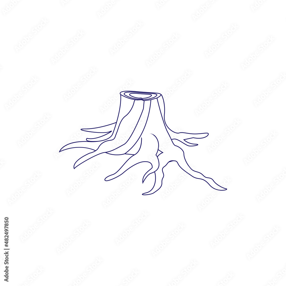 Isolated felled trees icon Deforestation concept Vector illustration