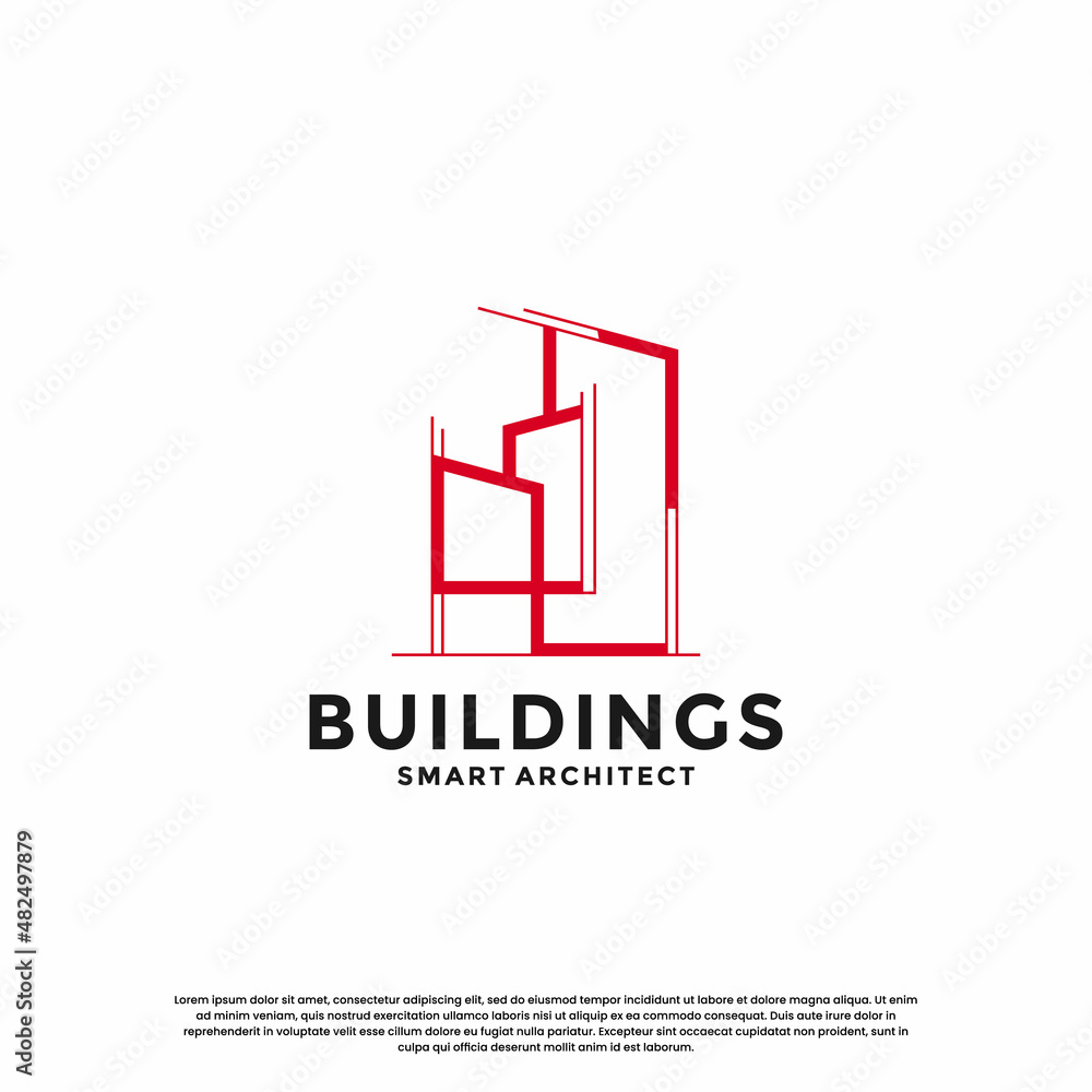 building architecture logo design template. building construction logo illustration building architecture logo design template. building construction logo illustration