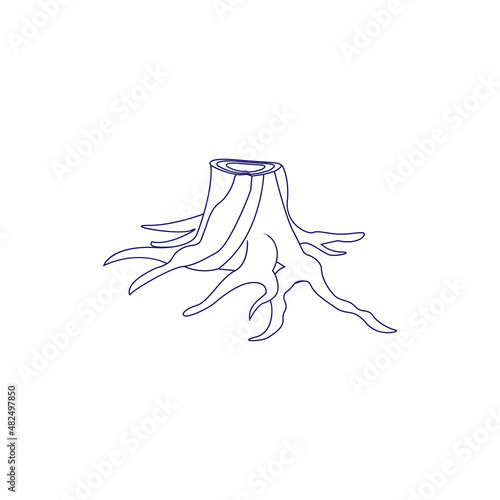 Isolated felled trees icon Deforestation concept Vector illustration