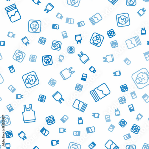 Set line Undershirt, Plastic bag of drug and Rapper on seamless pattern. Vector