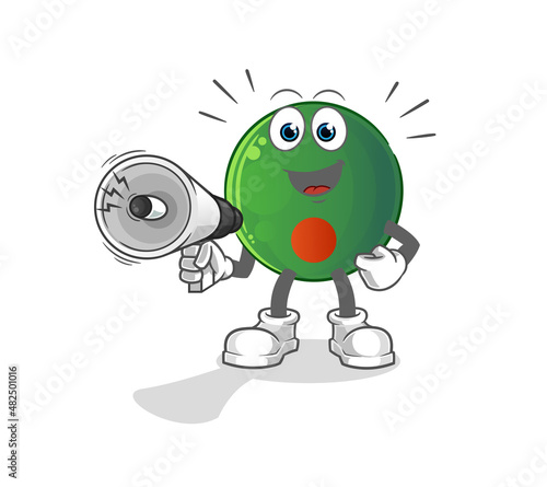 bangladesh flag holding hand loudspeakers vector. cartoon character
