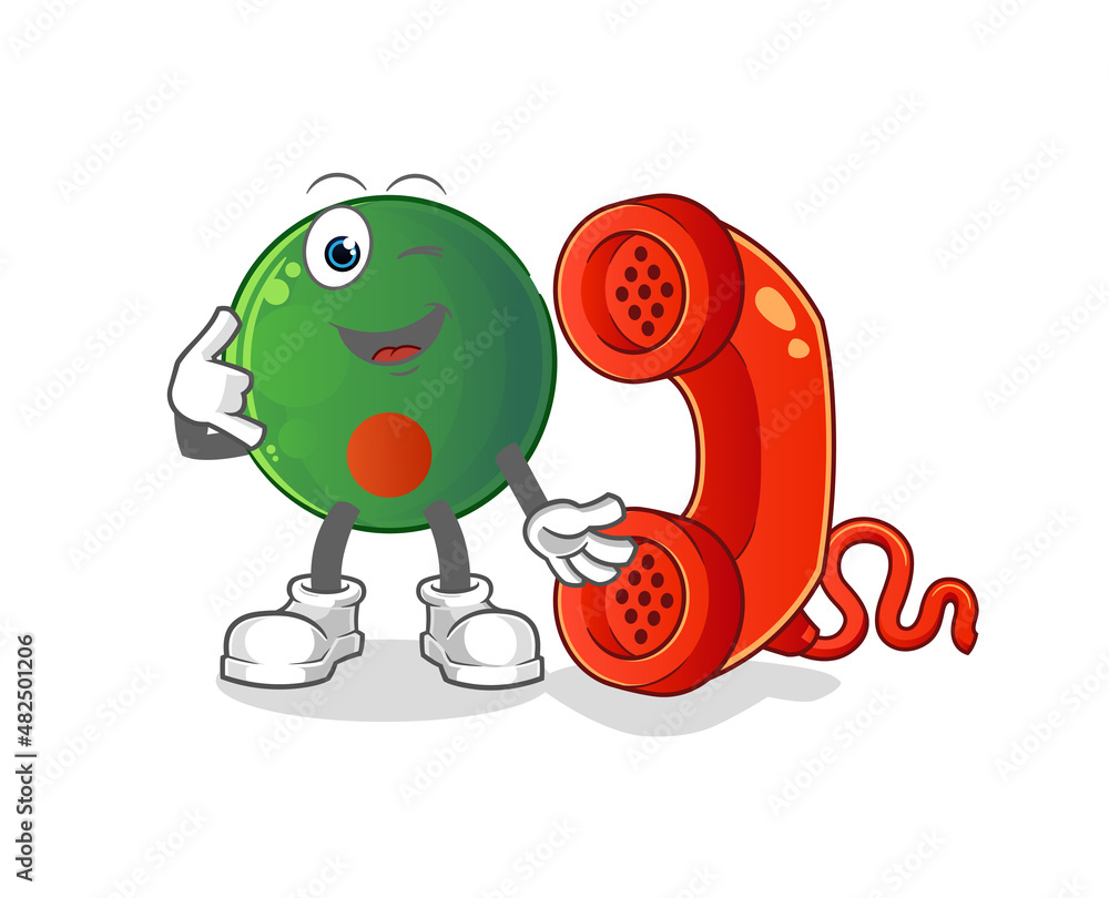Obraz premium bangladesh flag call mascot. cartoon vector