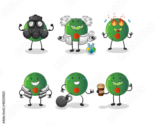 bangladesh flag villain group character. cartoon mascot vector