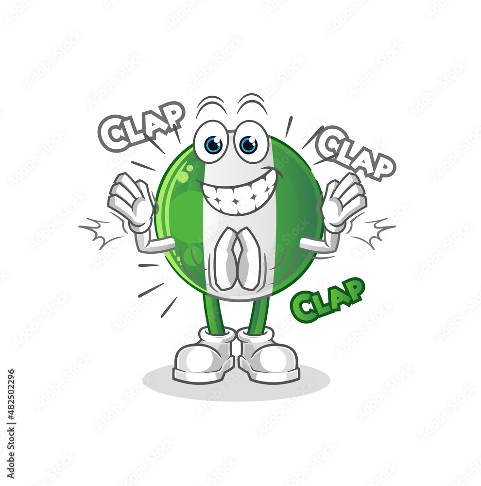 nigerian flag applause illustration. character vector nigerian flag applause illustration. character vector