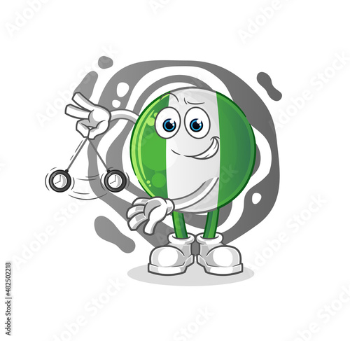 nigerian flag hypnotizing cartoon. cartoon mascot vector