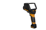 thermal imager on a white background. side view. device for monitoring the temperature distribution of the investigated surface. camera for non-contact measurement of body temperature in public places