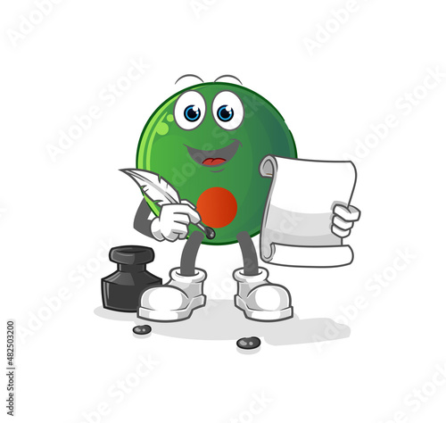 bangladesh flag writer vector. cartoon character