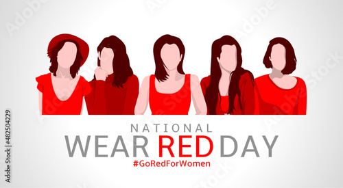 National Wear Red Day theme. Vector illustration. Suitable for Poster, Banners, campaign and greeting card. 