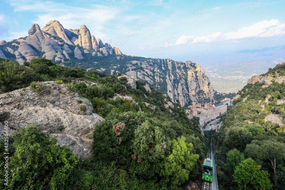 View over Montserrat Monastery in catalonia, Spain.