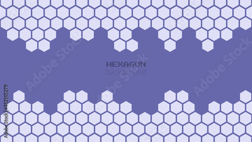 Vector abstract, geometric hexagonal background in very peri, color of the year 2022. For banner, print design, social networks, place for text. Copyspace