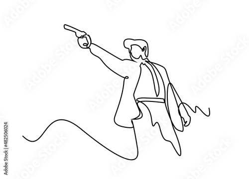 man in suit preparing to shoot at gunman target