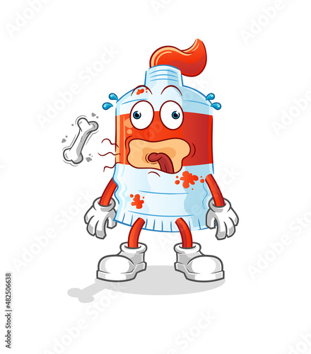 watercolor tube burp mascot. cartoon vector