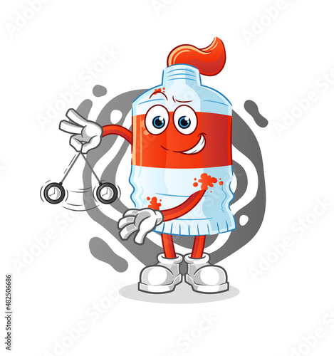 watercolor tube hypnotizing cartoon. cartoon mascot vector