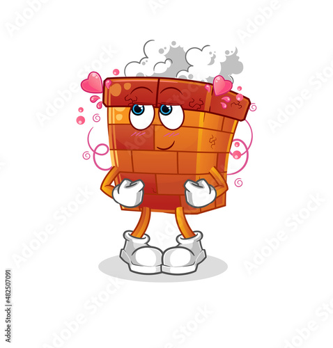 chimney shy vector. cartoon character