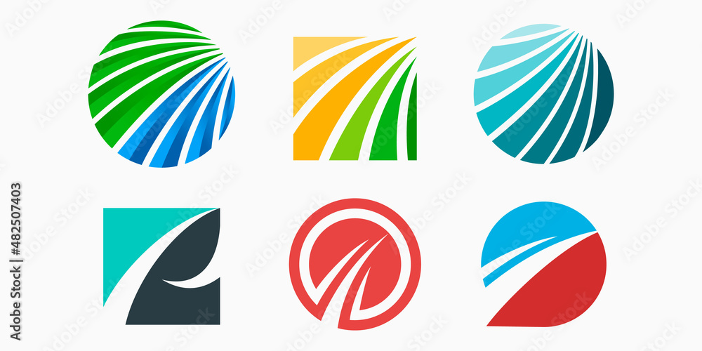 creative modern swoosh logo icon set. business consulting vector illustration creative modern swoosh logo icon set. business consulting vector illustration