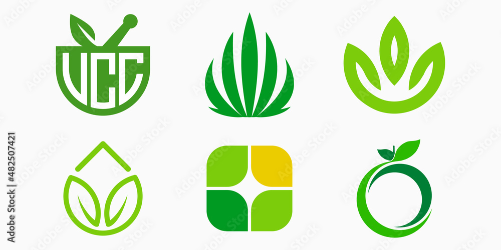 Medical marijuana logo icon set. Cannabis vector illustration Medical marijuana logo icon set. Cannabis vector illustration
