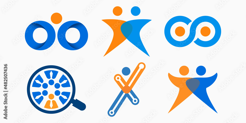 Logo collection for People creative template. Community and family logo element. Logo collection for People creative template. Community and family logo element.