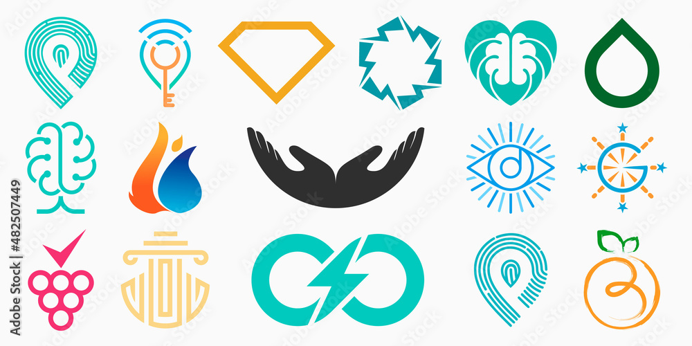 collection minimalist logo icon set. simple design vector illustration.