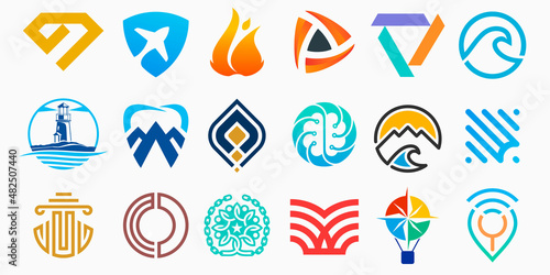 collection minimalist logo icon set. simple design vector illustration.