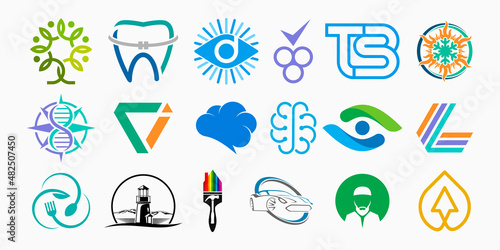 collection minimalist logo icon set. simple design vector illustration.